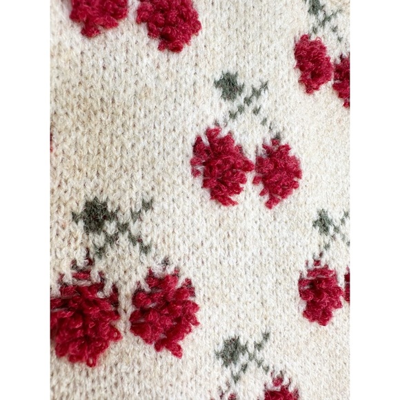 Cider Cherry Sweater Cropped Knit Crew Beck Size Medium Short Sleeve - Picture 3 of 5